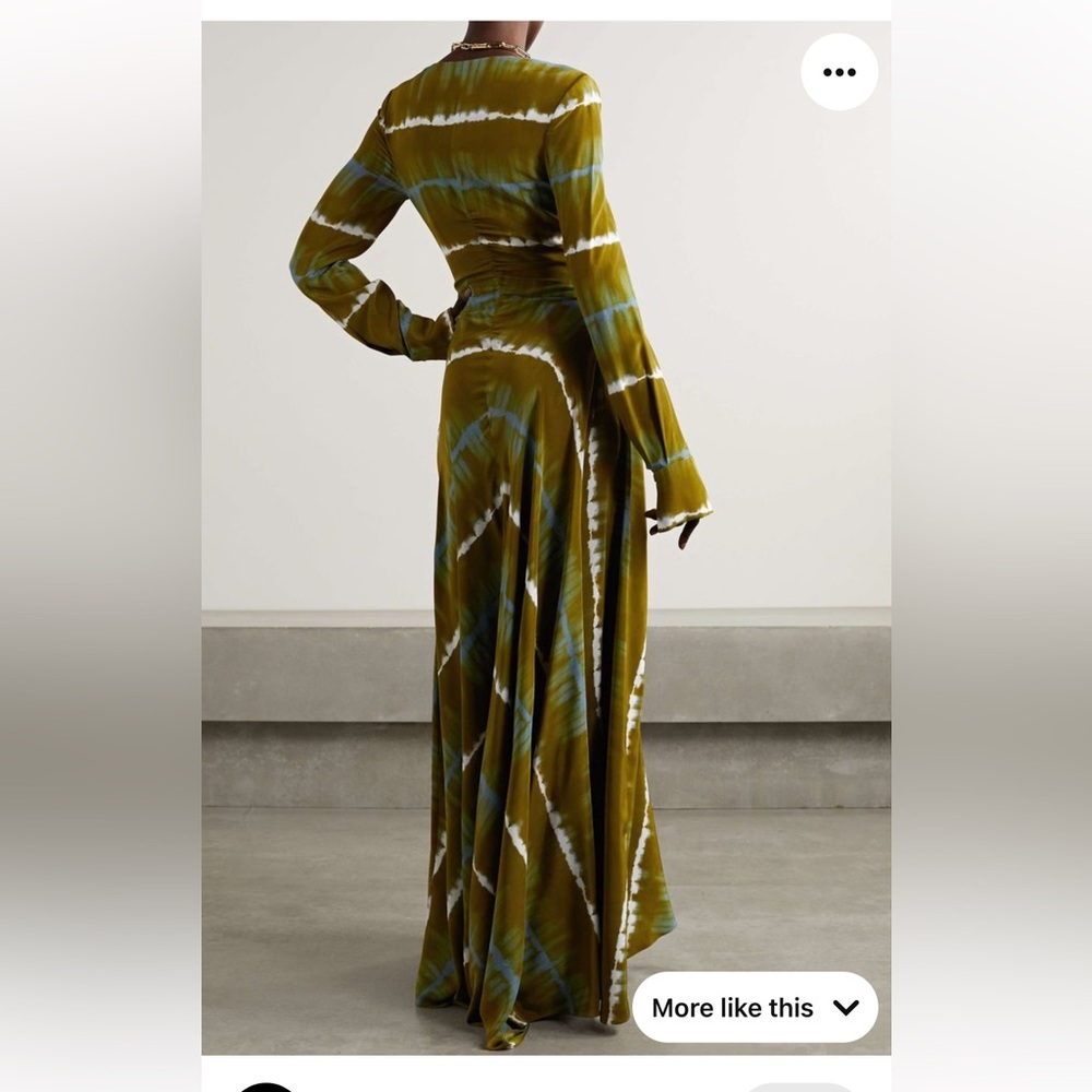 ALTUZARRA Helenos twist-front cutout tie-dyed silk crepe de chine maxi dress. - Picture 7 of 15